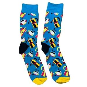 3/$25 🍄 Happy Socks Men’s Coffee Lovers Crew Socks Blue Yellow Pink White OSFA